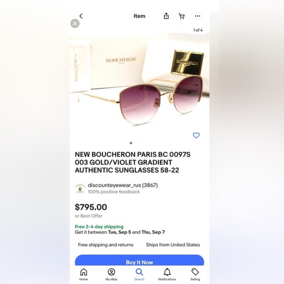 🏆Boucheron18K Gold Pplated BC0097S 003 ‼️Made In France ! - Picture 6 of 16